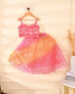 Kids magenta & yellow lehenga set