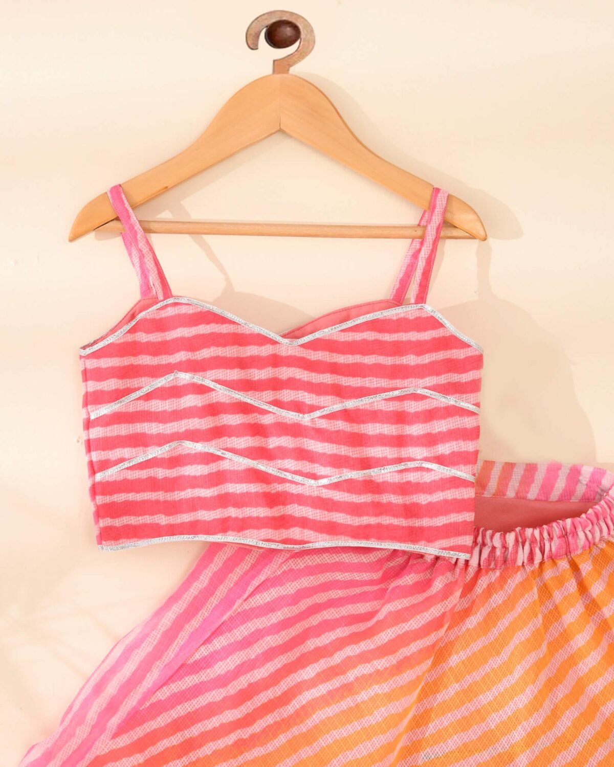 Kids magenta & yellow lehenga set