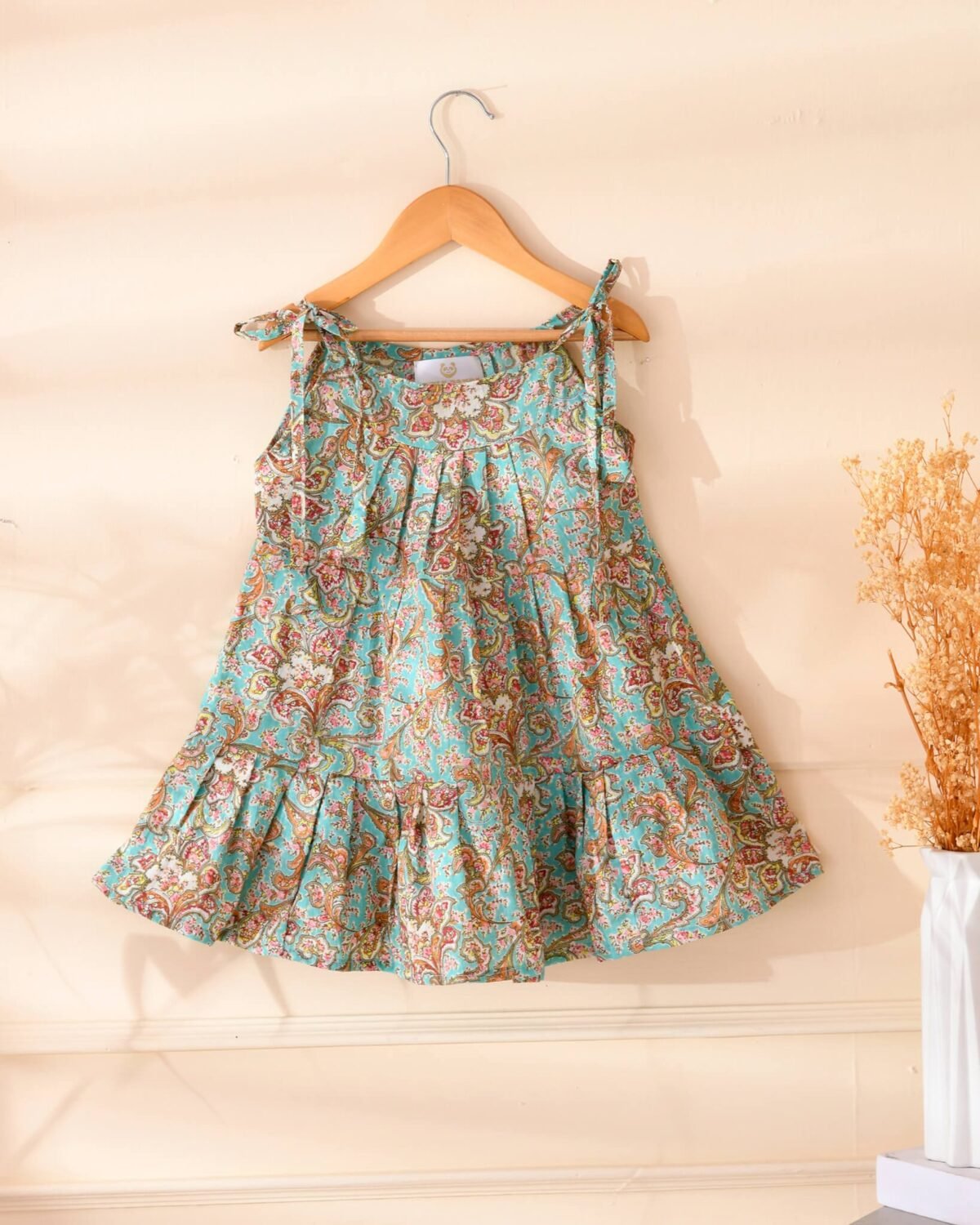 KIDS BLUE TIERED DRESS