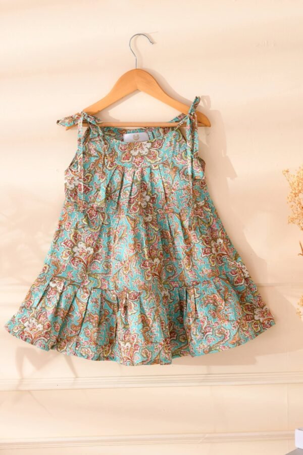 KIDS BLUE TIERED DRESS