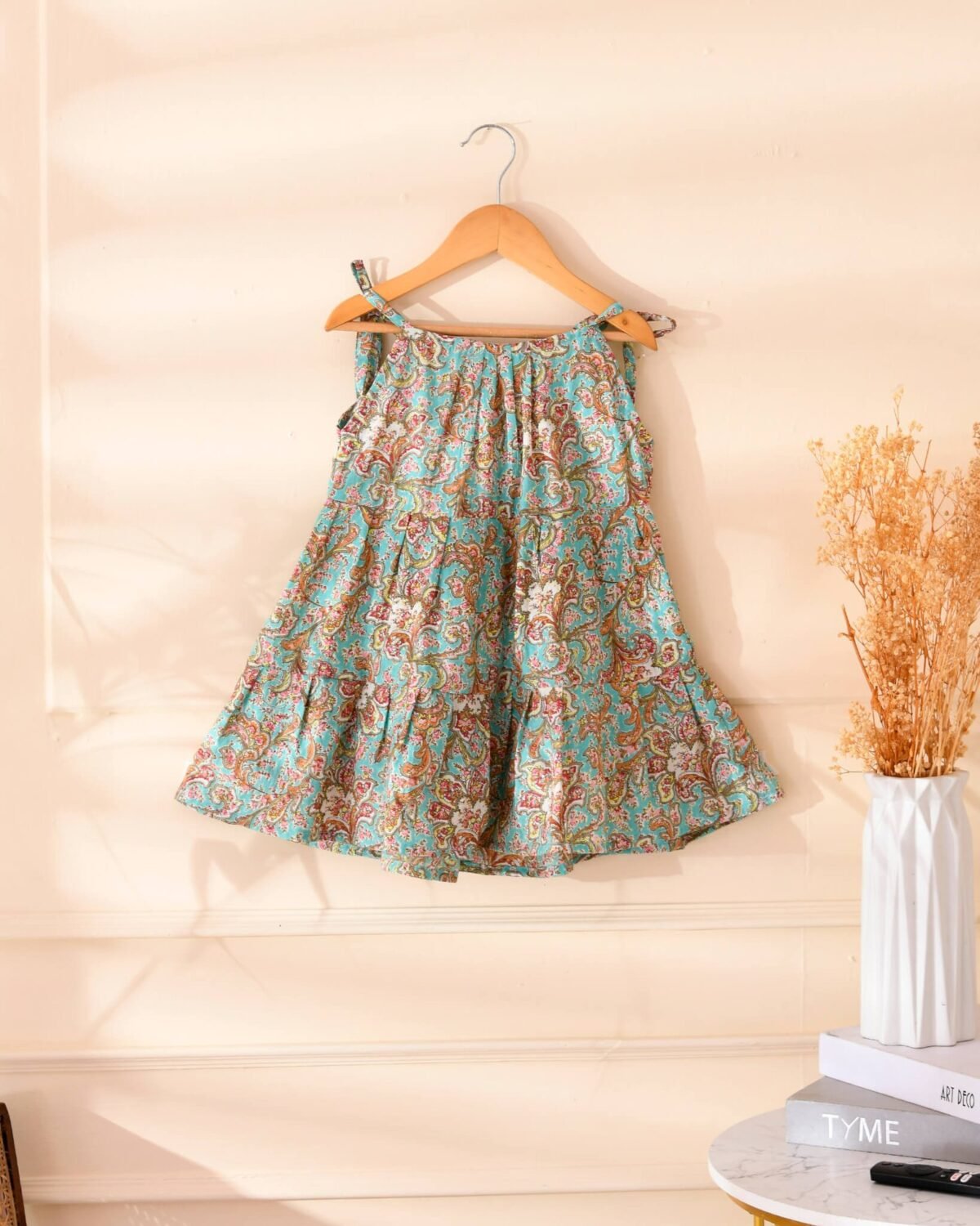 KIDS BLUE TIERED DRESS