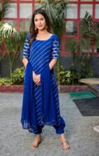Blue leheriya kurta salwar set