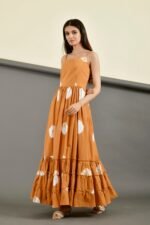 MUSTARD SHIBORI DRESS