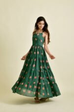 GREEN SHIBORI DRESS