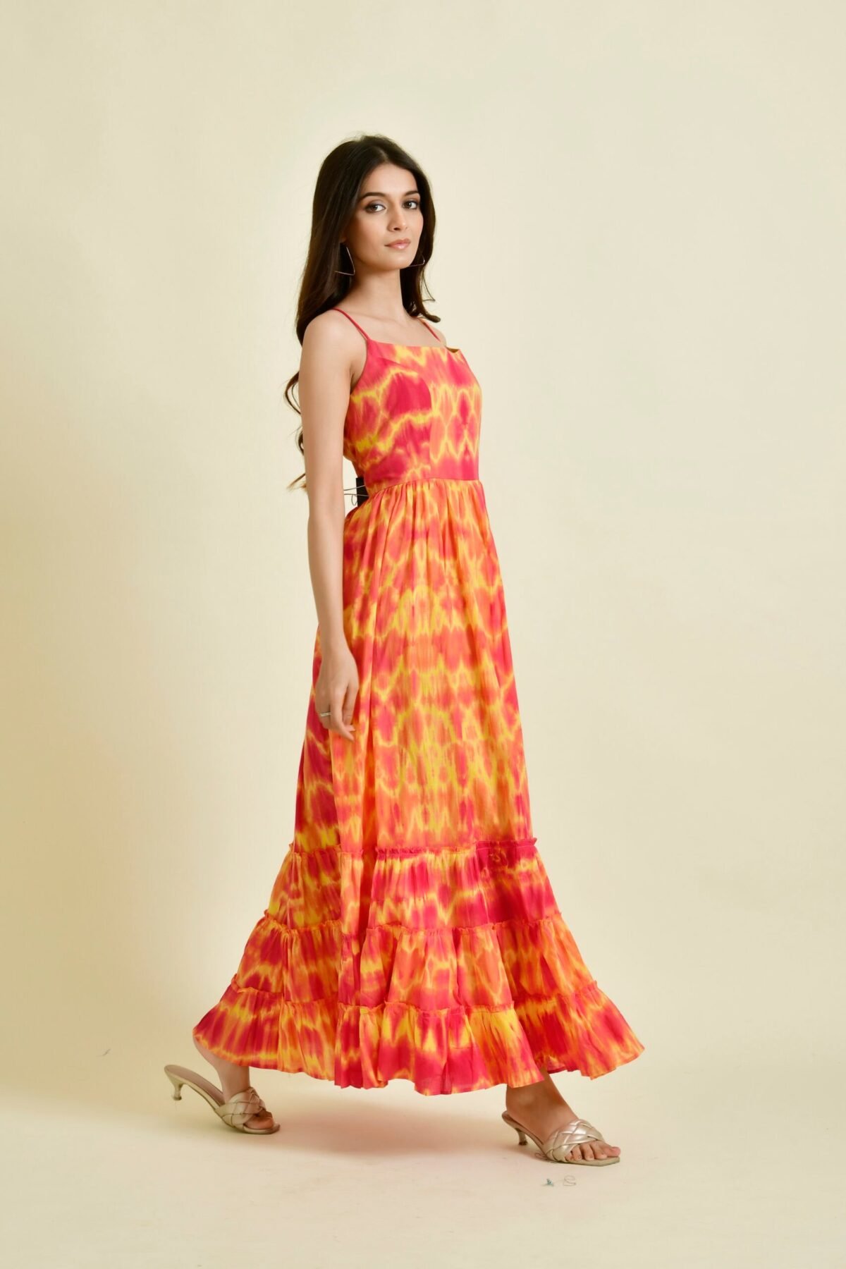 RED YELLOW TIE DYE DRESS