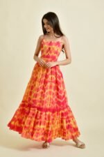 RED YELLOW TIE DYE DRESS