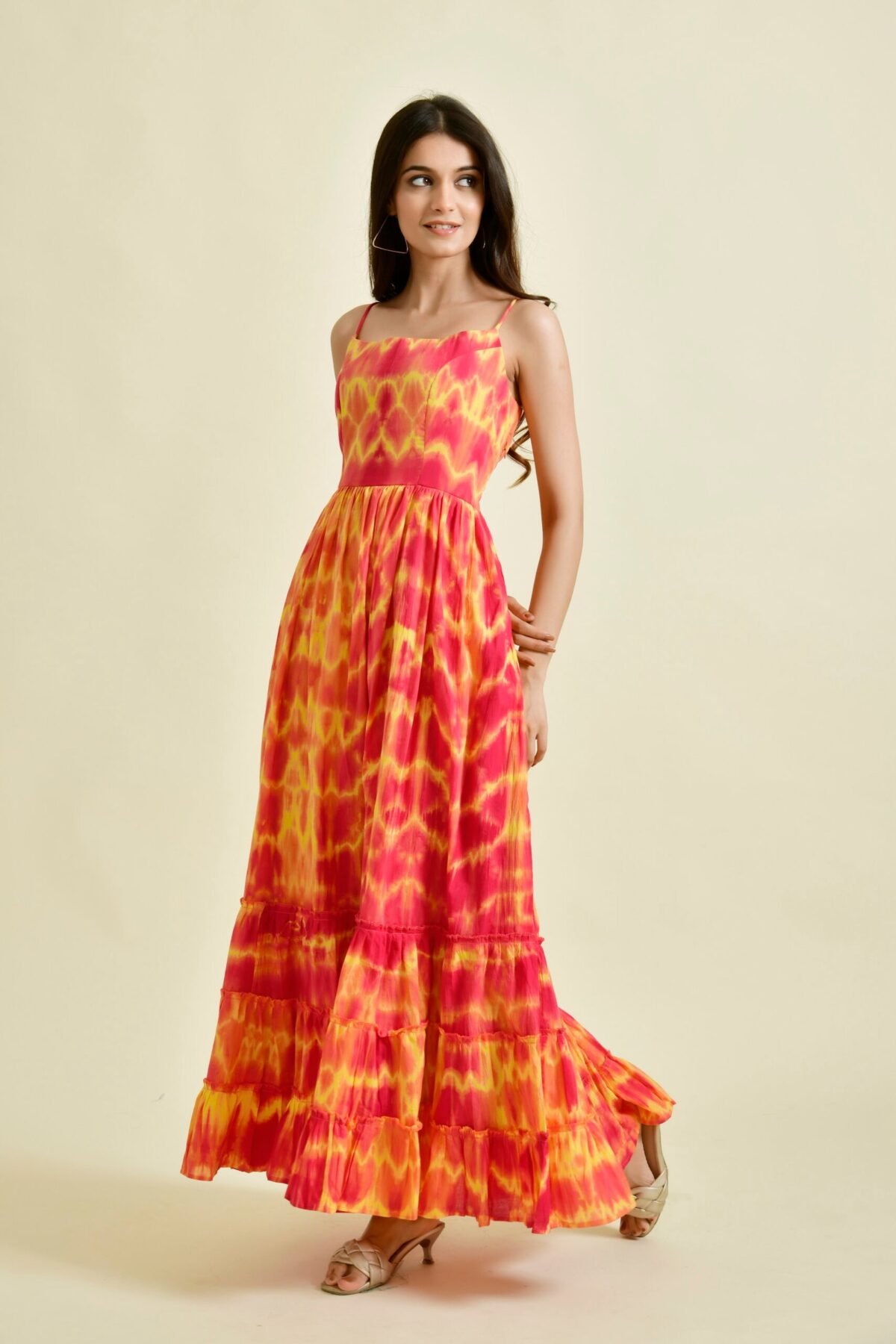 RED YELLOW TIE DYE DRESS