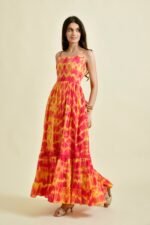 RED YELLOW TIE DYE DRESS