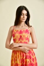 RED YELLOW TIE DYE DRESS