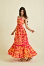 RED YELLOW TIE DYE DRESS