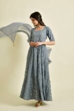 GREY MIRROR ANARKALI SET