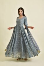 GREY MIRROR ANARKALI SET
