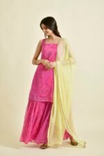 Bandhani magenta gharara set