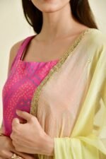 Bandhani magenta gharara set