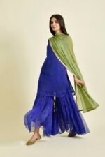 BLUE BANDHANI GHARARA SET