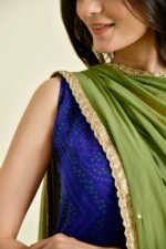 BLUE BANDHANI GHARARA SET