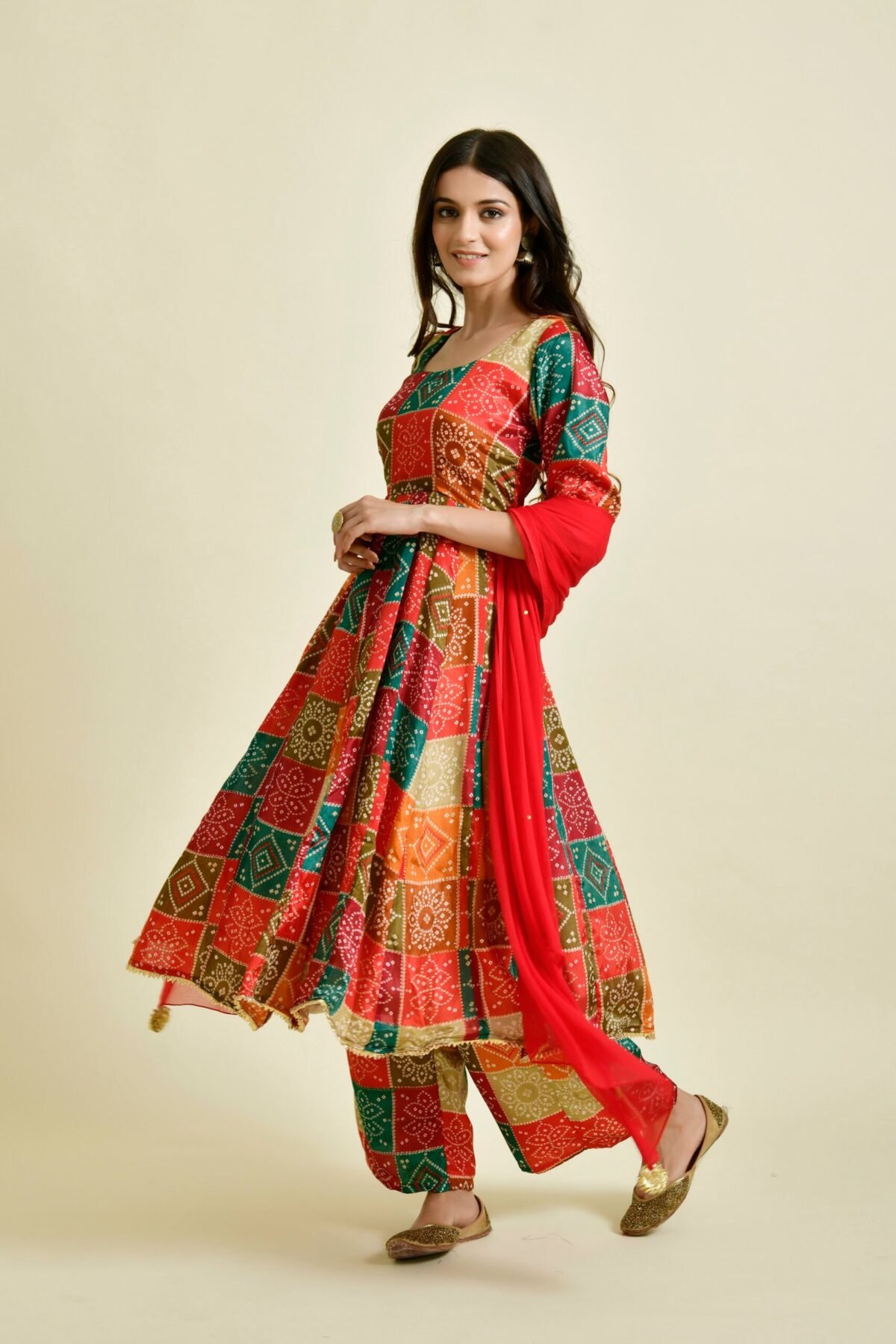 MULTI BLOCKS BANDHAN SUIT
