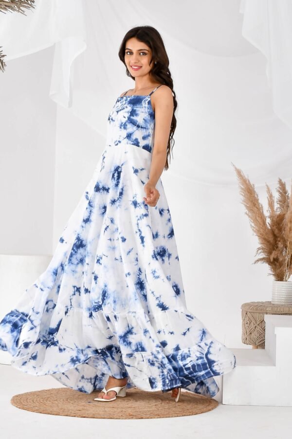 Blue shibori dress
