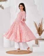 Pink printed anarkali set (SET OF 2)