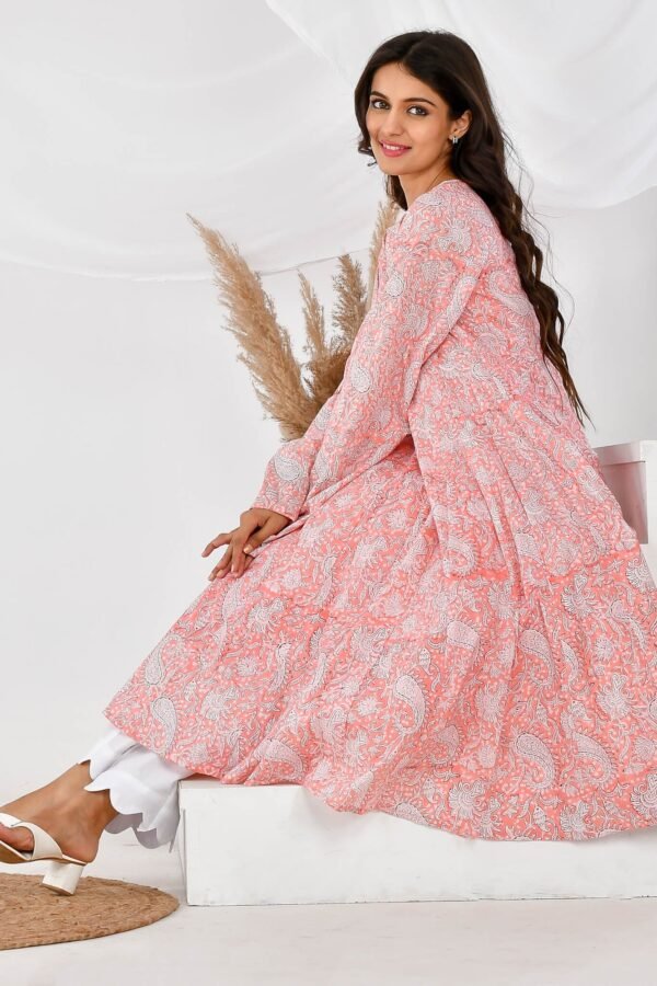 Pink printed anarkali set (SET OF 2)