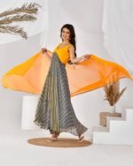 Yellow & grey leheriya set