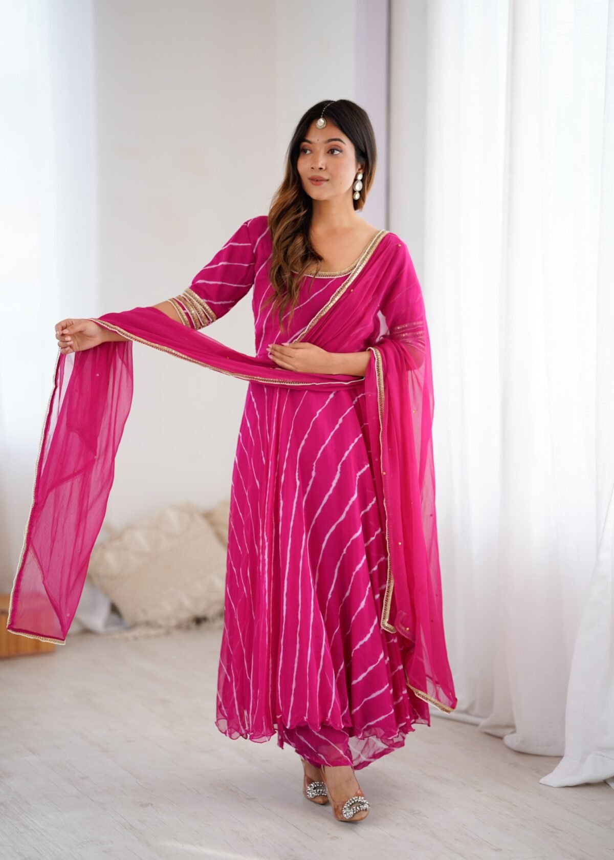 Persian rose anarkali palazzo set