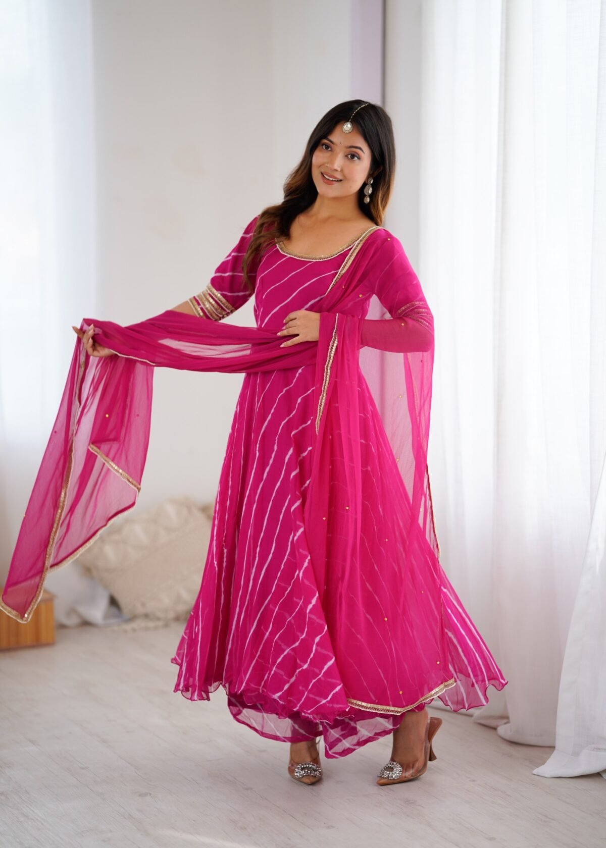 Persian rose anarkali palazzo set